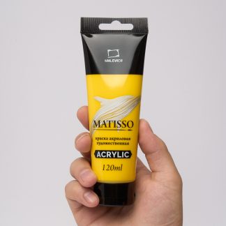 Акриловая краска Малевичъ Matisso, глянцевая, желтая светлая, 120 мл