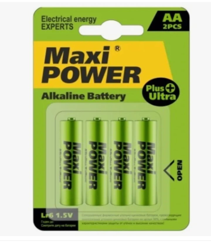 Батарейки Maxi Power LR6 AA size 1,5 v 4pcs blister card