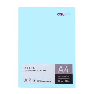 Бумага цветная Deli Pale, А4, 80 г/кв.м., 100 л., голубая