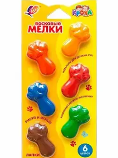 Восковые мелки, 6 штук, Луч