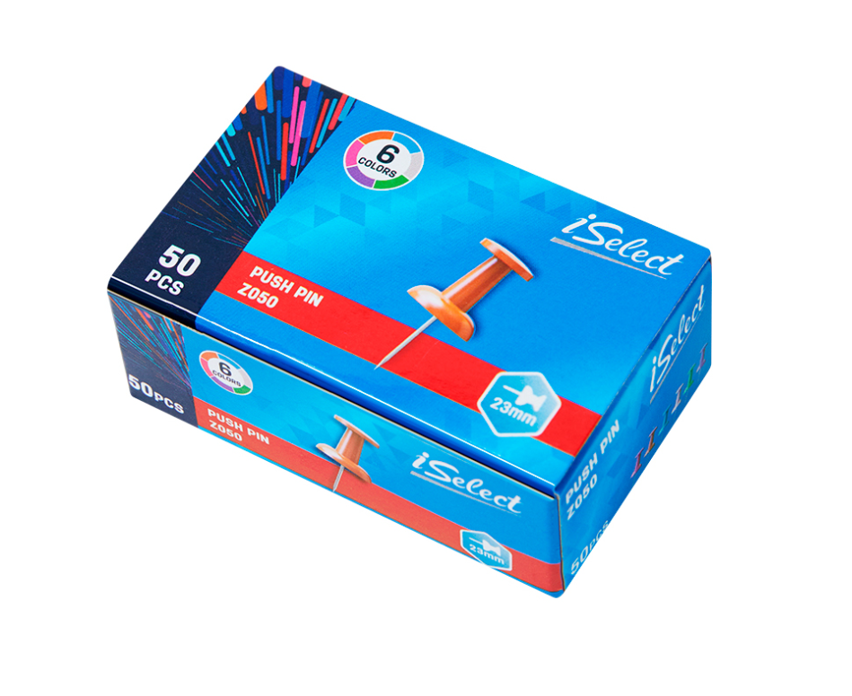 Гвоздики для доски Deli iSelect, цветные, 50 штук в коробочке
