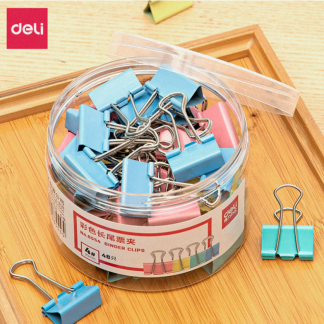 Зажимы для бумаг DELI, 25 мм, цветные, (48 шт.)