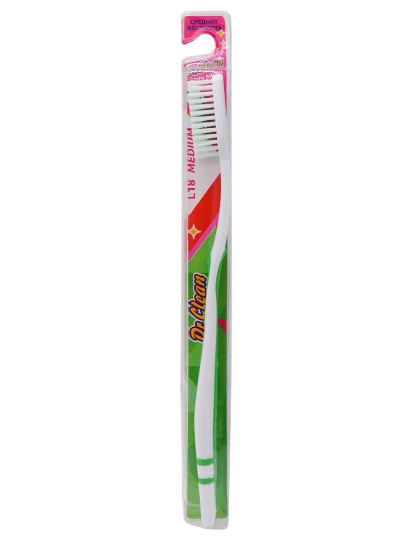 Зубная щетка DR.CLEAN (Доктор Клин) L18, средняя, ш/к 45415