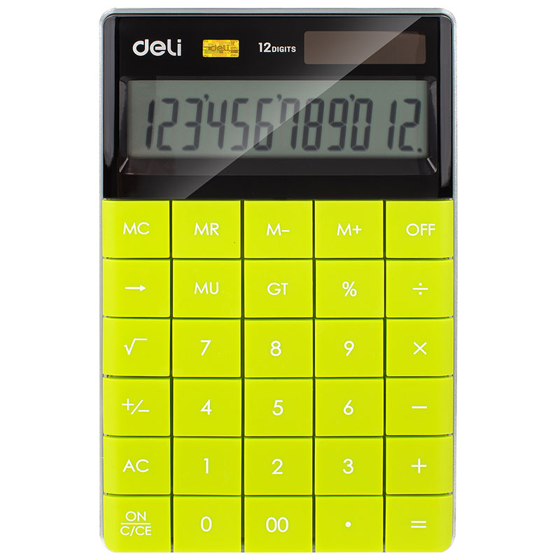 Калькулятор настольный DELI "1589" 12 разрядный, 166х104х15 мм, зеленый