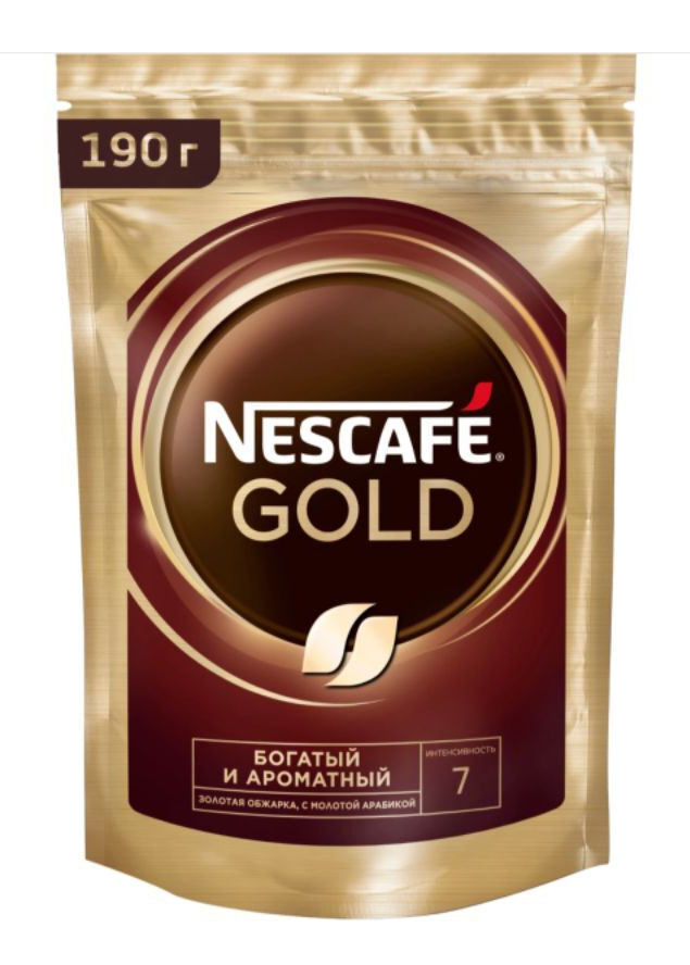 Кофе растворимый Nescafe Gold 190 гр, мягкая упаковка