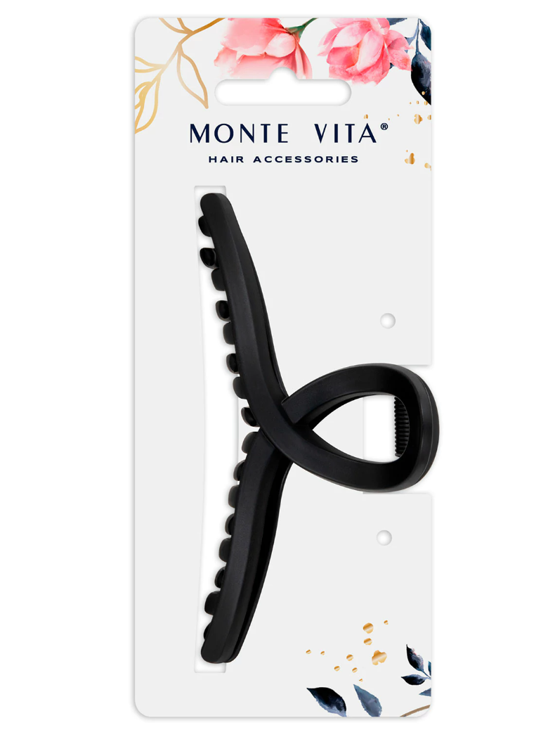 Краб для волос 11 см, soft-touch, чёрный, MONTE VITA, 457006