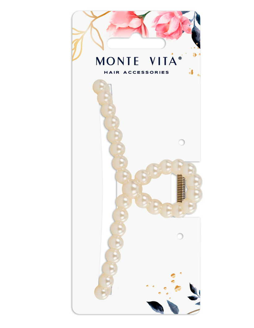 Краб для волос 13 см, жемчужный, MONTE VITA, 457020