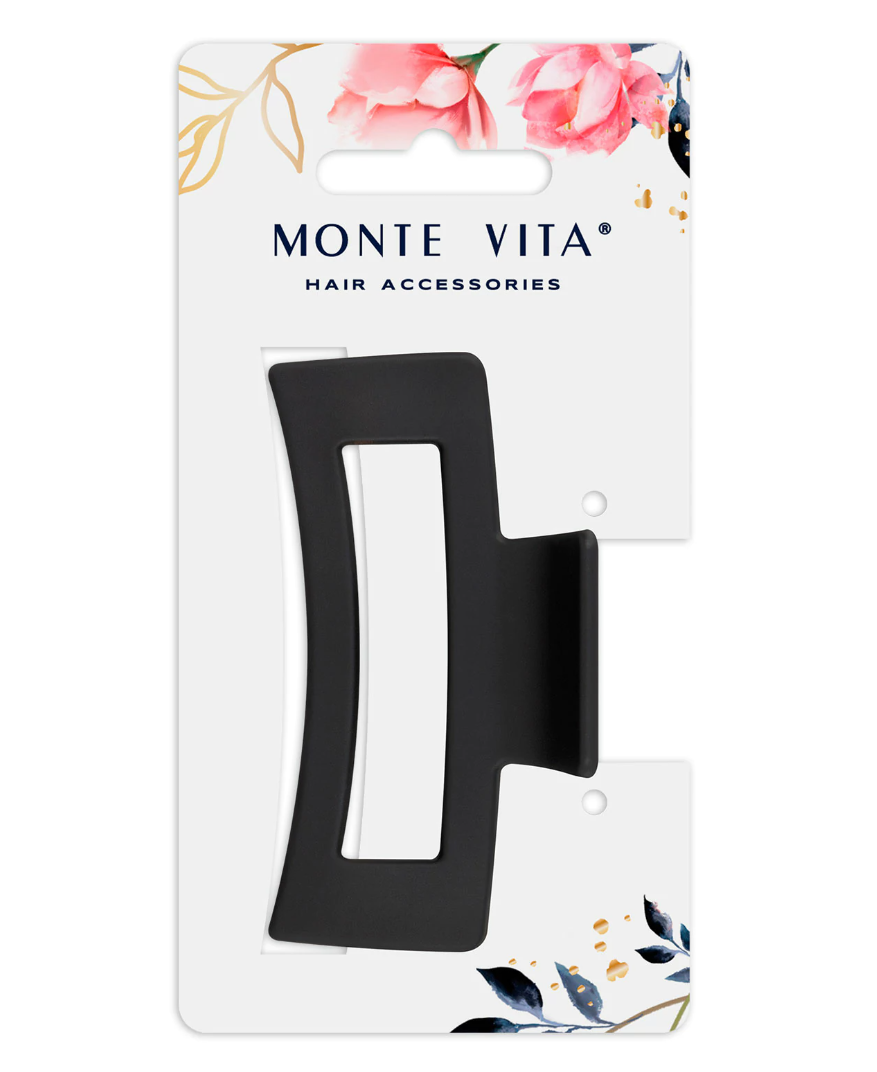 Краб для волос 8,5 см, soft-touch, чёрный, MONTE VITA, 457002