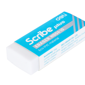 Ластик DELI "Scribe Plus", прямоугольный, белый (60х24х12 мм)