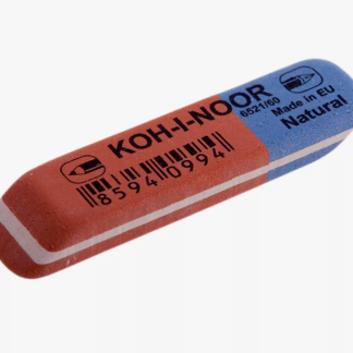 Ластик KOH-I-NOOR 6521/80, 42х14х8 мм, красно-синий, прямоугольный, скошенные края, натуральный кауч