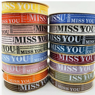 Лента атласная Miss you, 1м-100тг