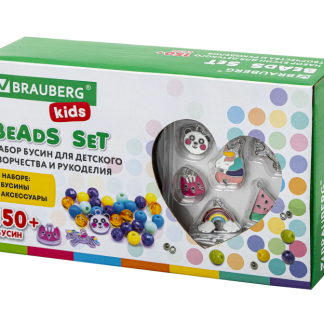 Набор для создания бижутерии и украшений BEADS SET ЕДИНОРОГИ, 164 элемента, BRAUBERG KIDS, 664699