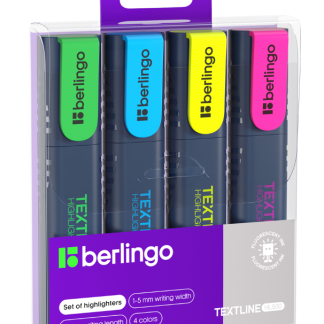 Набор текстовыделителей Berlingo "Textline HL500" 04цв., 1-5мм, европодвес