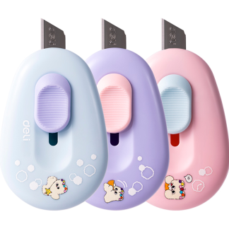 Нож-мини канцелярский DELI "Pupubaby", 57,5х38х15 мм, ассорти