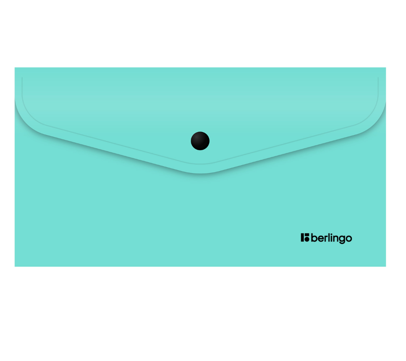 Папка-конверт на кнопке Berlingo "Instinct" С6, 200мкм, мятный
