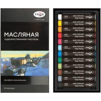 Пастель масляная Гамма, 12 цветов, картон. упаковка 5042312