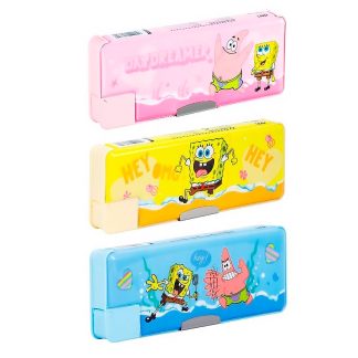 Пенал 2-х сторонний Deli "SpongeBob" + точилка, 235х80х30 мм, пластик, ассорти