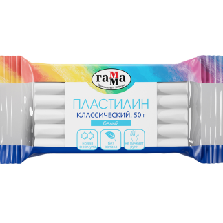 Пластилин Гамма "Классический", белый, 50г 270818_14