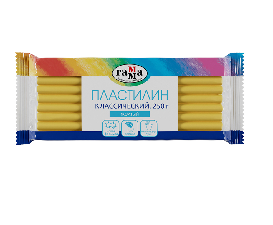 Пластилин Гамма "Классический", желтый, 250г 270818_03