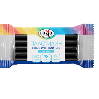 Пластилин Гамма "Классический", черный, 50г 270818_18