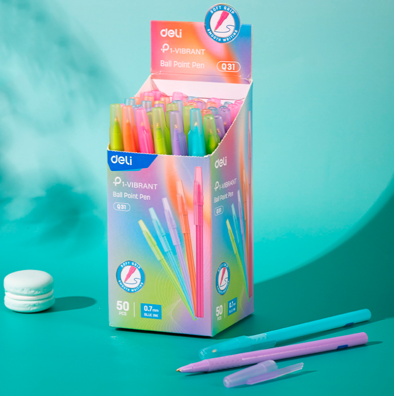 Ручка шариковая DELI "1-Vibrant Q31", 0,7 мм, синяя