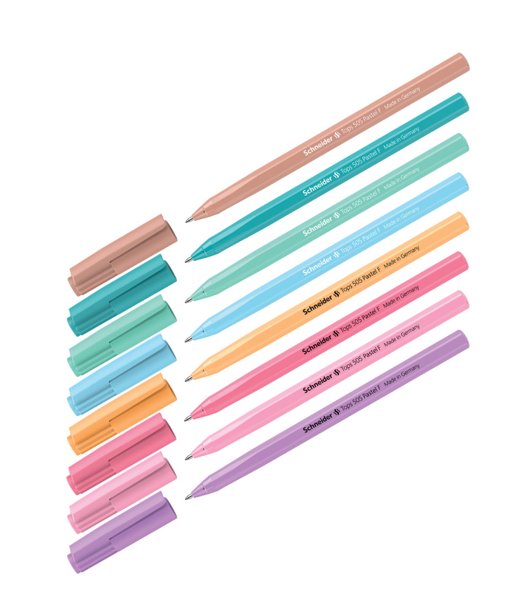 Ручка шариковая Schneider "Tops 505 F Pastel" синяя, 0,8мм, корпус пастель ассорти