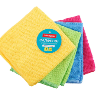 Салфетка из микрофибры OfficeClean "Универсальная", 25х25 см, 4 шт