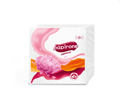 Салфетки Papirone 1-слойная 100шт в пачке