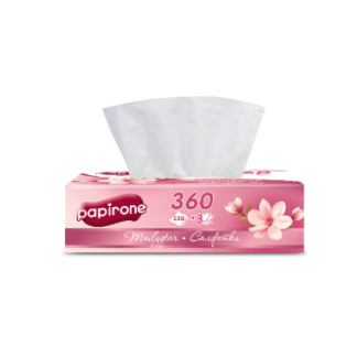 Салфетки  Papirone 3-х слойные 120шт в пачке