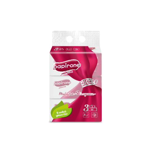 Салфетки Papirone 3-х слойные 450шт в пачке
