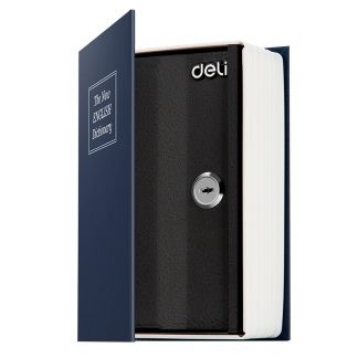 Сейф-книга DELI "ET640" замок ключ, 115х55х180 мм, 0.449 кг, синий