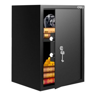 Сейф мебельный DELI "ET564" ключевой замок, 350х310х500 мм, 16,9 кг, черный