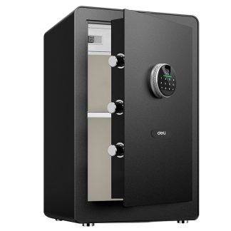 Сейф мебельный DELI "ET632" биометрический + электронный замок+ключ, 380х360х600 мм, 25 кг, черный