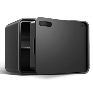 Сейф DELI "AE334" сканер ладони + ключ, 250х350х250 мм, 6 кг, черный