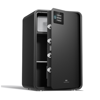Сейф DELI "AE889-Z" биометрический + электронный замок + ключ, 600х380х360 мм, 21 кг, черный