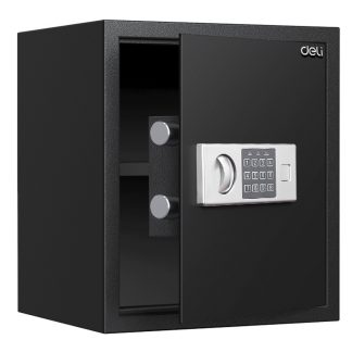 Сейф DELI "ET524" электронный замок + ключ, 350х330х400 мм, 10,6 кг, черный