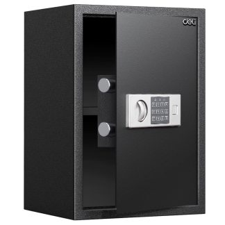 Сейф DELI "ET525" электронный замок + ключ, 350х310х500 мм, 14 кг, черный
