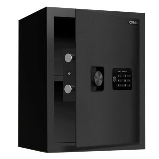 Сейф DELI "ET534" электронный замок + ключ, 350х330х420 мм, 12,9 кг, черный