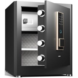 Сейф DELI "ET595" биометрический + электронный замок+ключ, 380х320х450 мм, 18,3 кг, черный