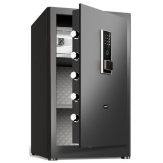 Сейф DELI "ET597" биометрический + электронный замок+ключ, 480х420х800 мм, 38,4 кг, черный