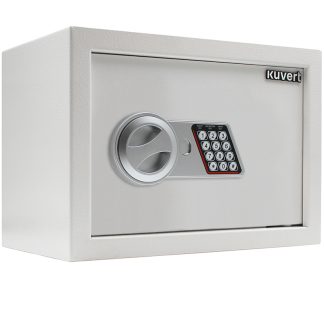 Сейф KUVERT "25ELB" электронный замок + ключ, 350х250х250 мм, 5.5 кг, белый