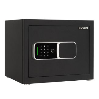 Сейф KUVERT "30FDH" биометрический + электронный замок+ключ, 380х300х300 мм, 10.6 кг, черный