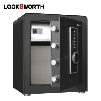 Сейф LockSworth биометрический + электронный замок + ключ, 450х380х320 мм, 20,1 кг, черный