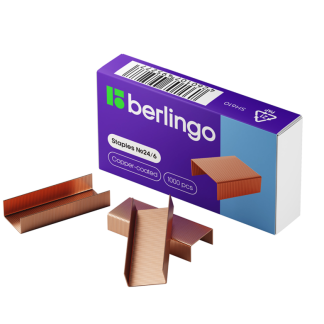 Скобы Berlingo 24/6, медные, 1000 шт/кор