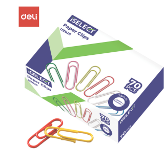 Скрепки DELI "i Select" 28 мм, цветные, 70 шт/упак