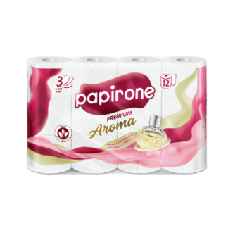 Туалетная бумага  Papirone Aroma 3-х слойная 12 рулонов