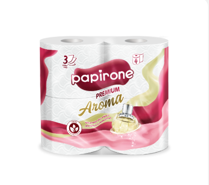Туалетная бумага Papirone Aroma 3-х слойная 4 рулона