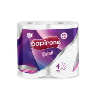 Туалетная бумага  Papirone Velvet 4-х слойная 4 рулона
