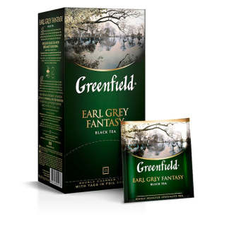 Чай Greenfield Earl Grey Fantasy черный с бергамотом, 100 пакетиков