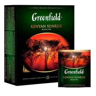 Чай Greenfield Kenian Sunrise черный байховый, 100 пакетиков